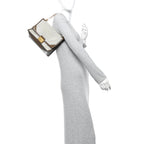 Vitello Liberty Glossy Lambskin F is Fendi Perforated Kan U Shoulder Bag White Ice Rust Maya