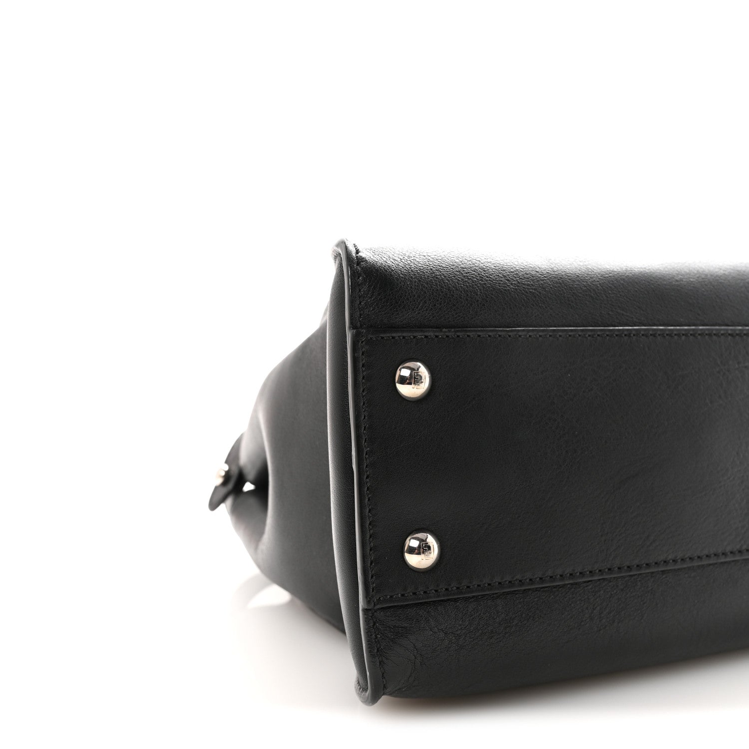 Vitello Dolce Shiny Nappa Plexglass Granite Medium Peekaboo Iconic Satchel Black