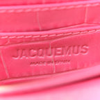 Calfskin Crocodile Embossed La Ceinture Bello Double Tour Belt Bag Pink