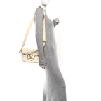 Soft Grainy Calfskin Alltime Shoulder Bag White