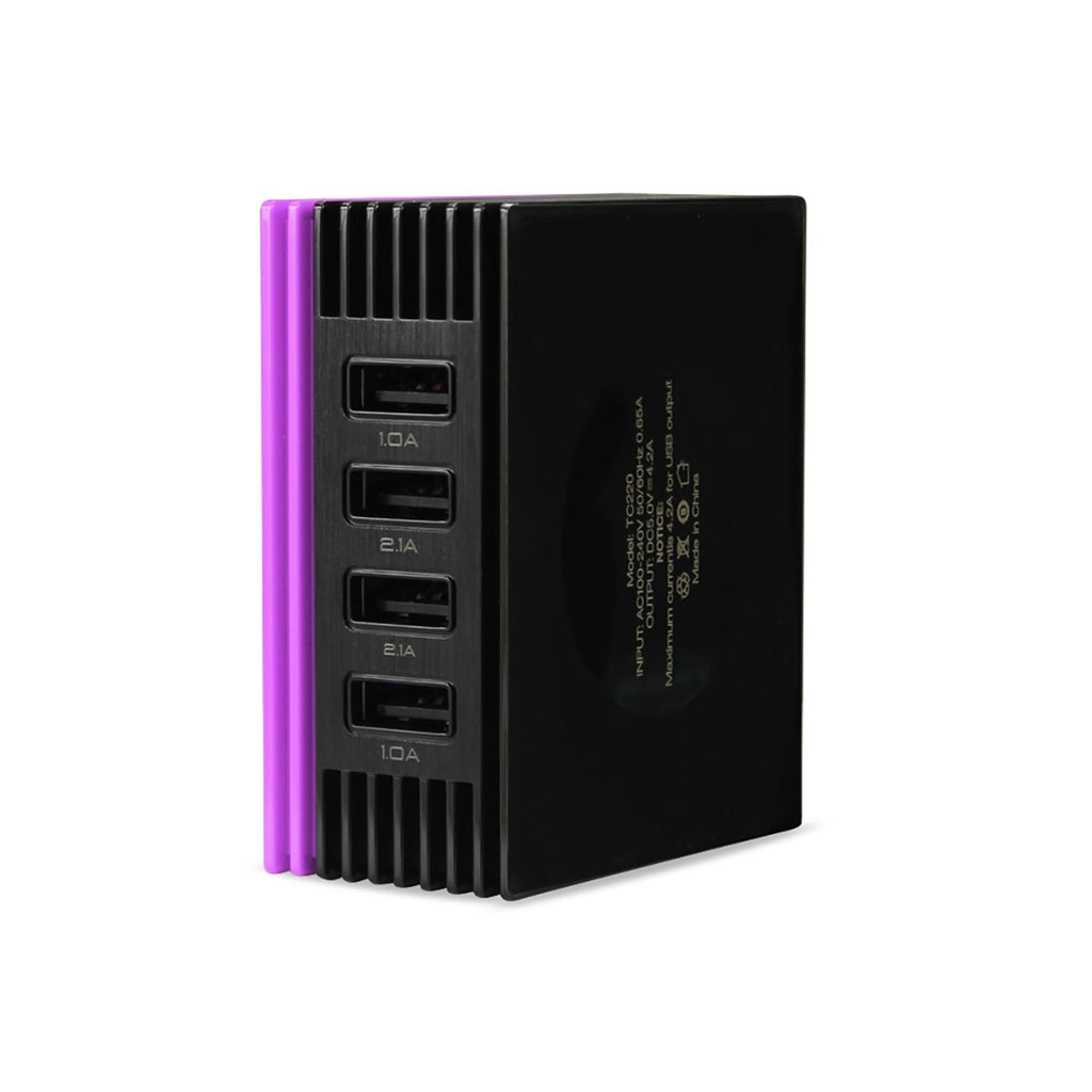 Reiko 4 Amp Four Ports Portable Travel Station Charger In Purple