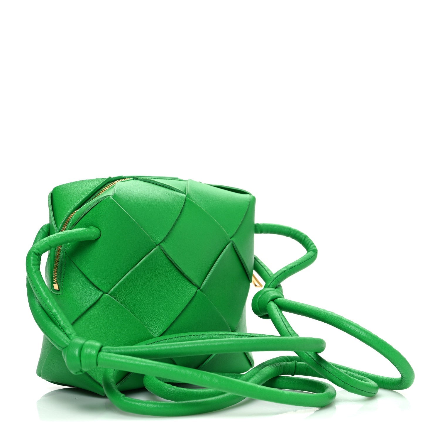 Lambskin Maxi Intrecciato Mini Cassette Camera Bag Parakeet