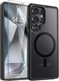 Entronix Bundle Compatible with Galaxy S25 Ultra - [Magnetic] Translucent Matte Case & 1 Clear Screen Protector