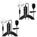 Professional Omnidirectional Lavalier Microphone 3.5mm Clip-On Lapel Mic for Smartphone DSLR Camera PC Interview Video Camcorders Audio Recorder -2 Pieces