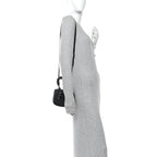 Boarded Dyana Lux Calfskin Web Monochrome Mini Bamboo 1947 Top Handle Bag Black