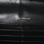 Grain De Poudre Matelasse Chevron Monogram Monochrome Chain Wallet Black