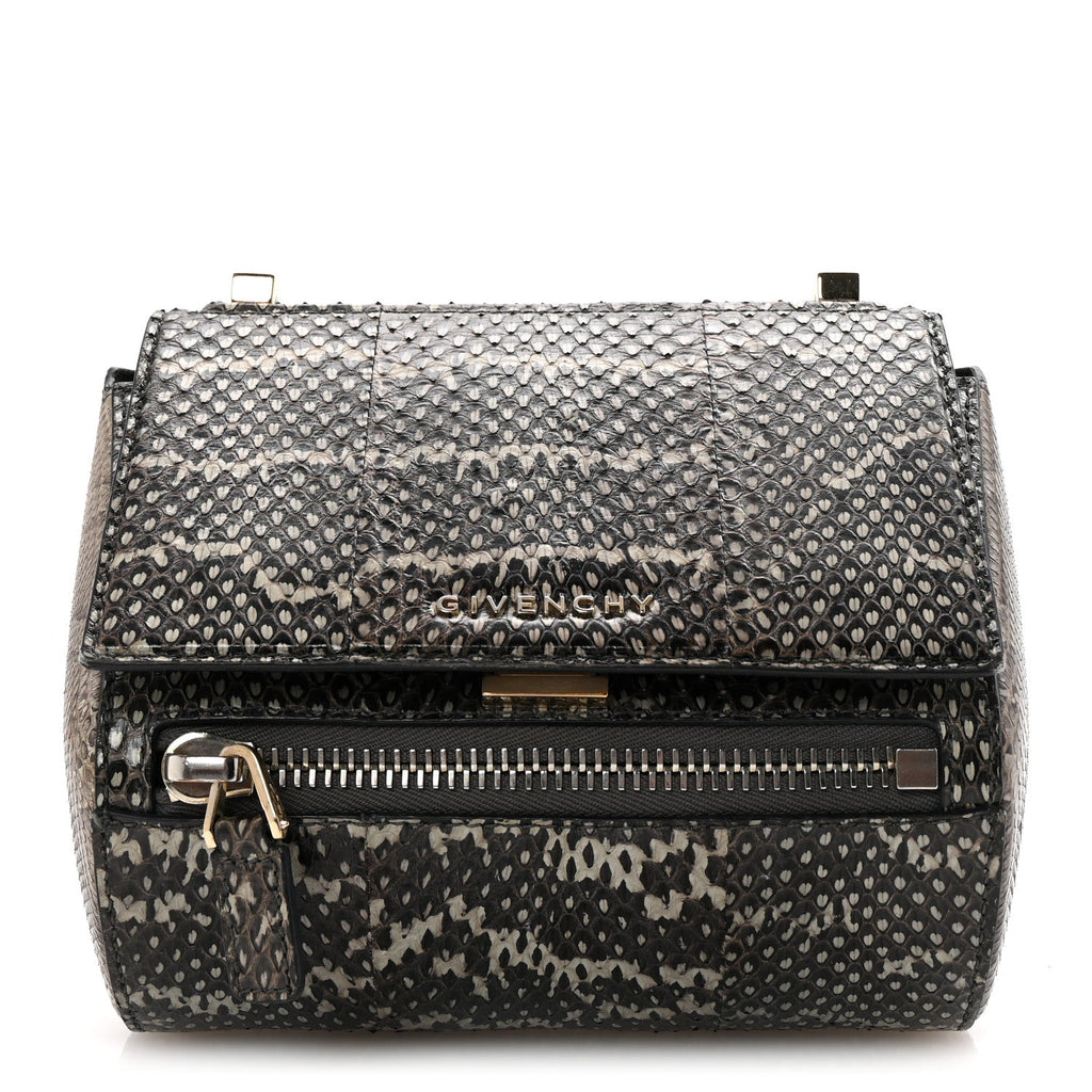 Elaphe Mini Pandora Box Crossbody Bag Beige
