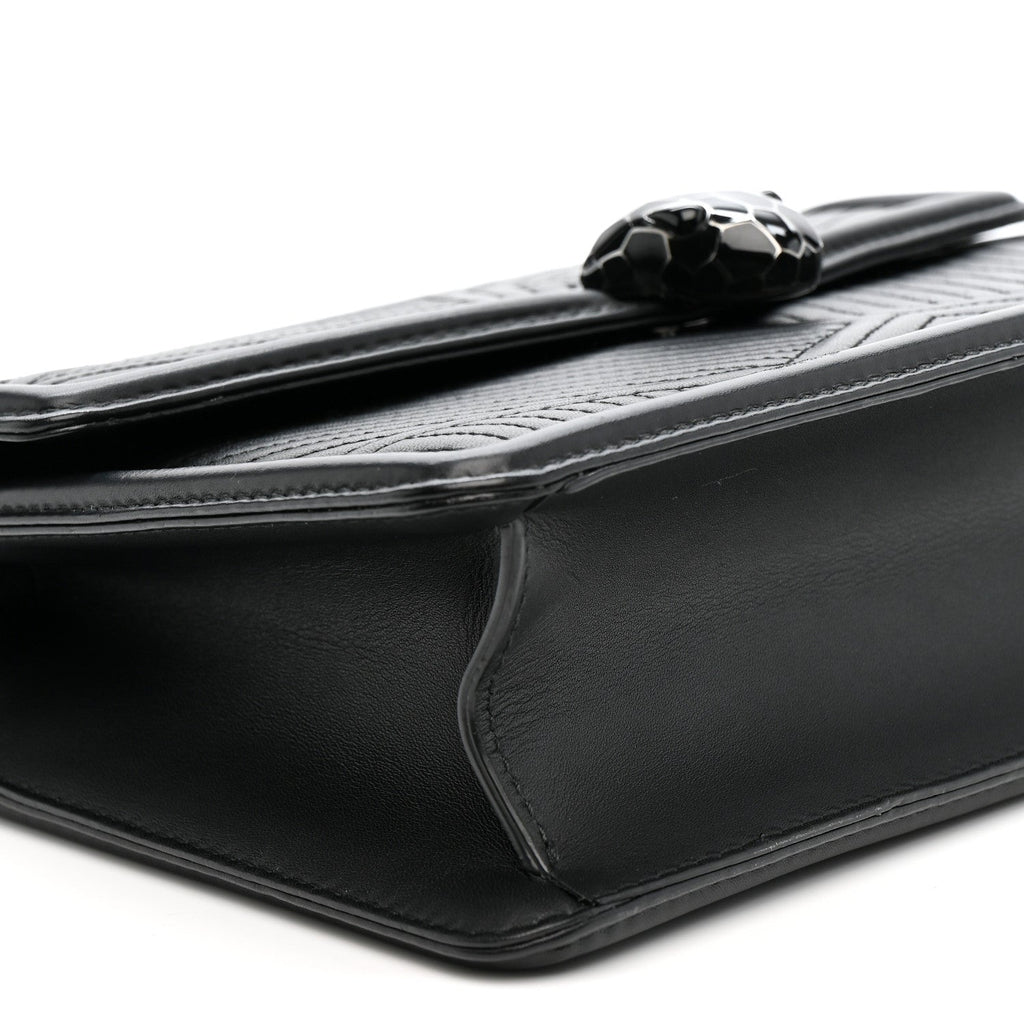 Quilted Nappa Smooth Calfskin Serpenti Forever Diamond Blast Shoulder Bag Black