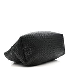 Calfskin Intrecciato Pinacoteca Reversible Tote Black Fondant