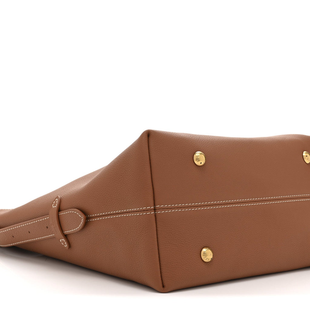 Grained Calfskin Low Key Hobo MM Cognac