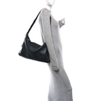 Supple Calfskin Large Romy Shoulder Bag Black