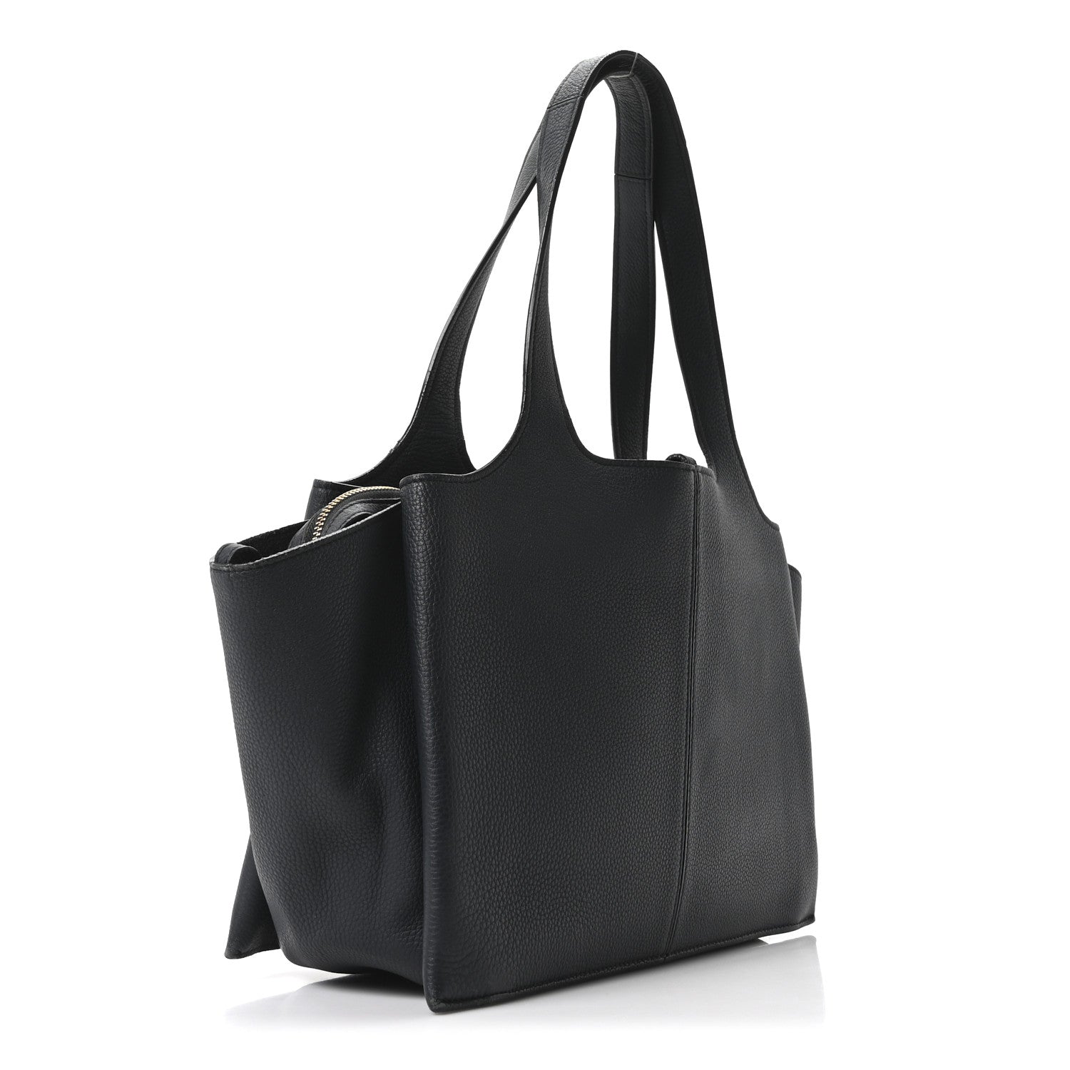 Smooth Calfskin Small Tri-Fold Bag Black