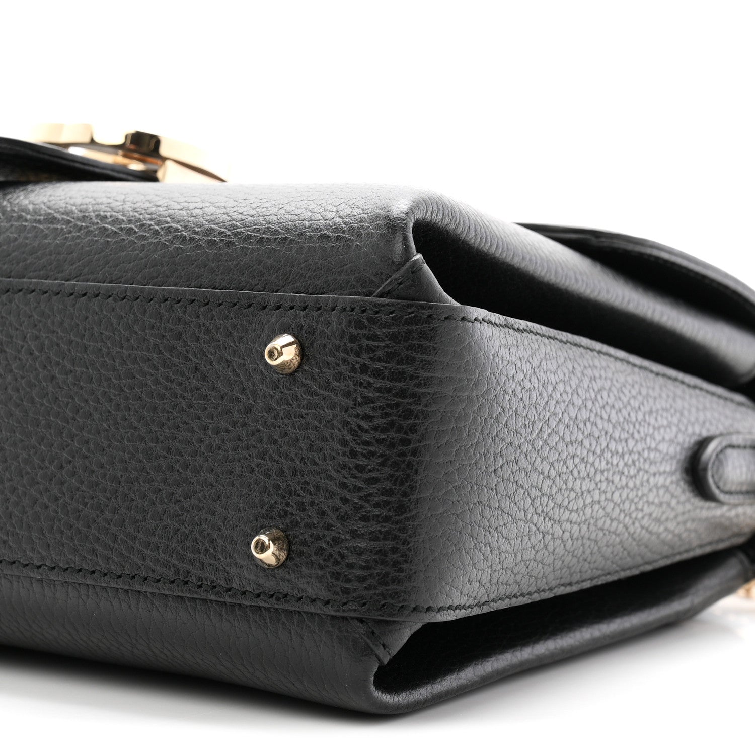 Dollar Calfskin Interlocking G Top Handle Shoulder Bag Black