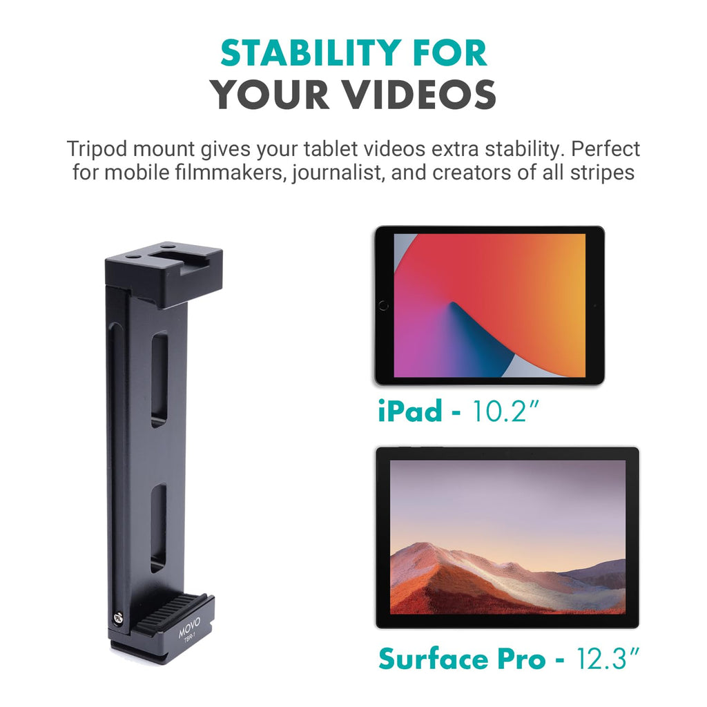 Movo Tablet Vlogging Kit for iPad with Mic, Light, Full-Size Tripod