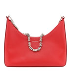 Smooth Calfskin Small Moon Cut Out Shoulder Bag Dark Red