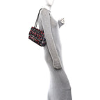 Sequin Logo Single Flap Pink Silver Black