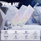 Attack Shark X68 HE Rapid Trigger 60% Wired Mechanical Gaming Keyboard with Adjustable Actuation and Hall Effect Magnetic Switch, 8KHz Response Rate - Moonlight