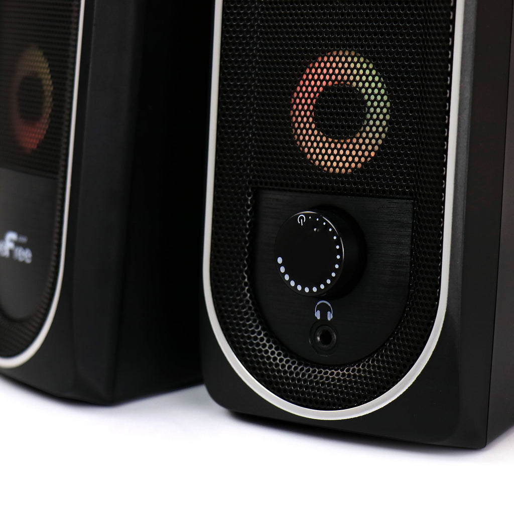 2.0 Computer Gaming Speakers with LED RGB Lights