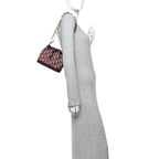 Oblique Drawstring Chain Bucket Bag Burgundy