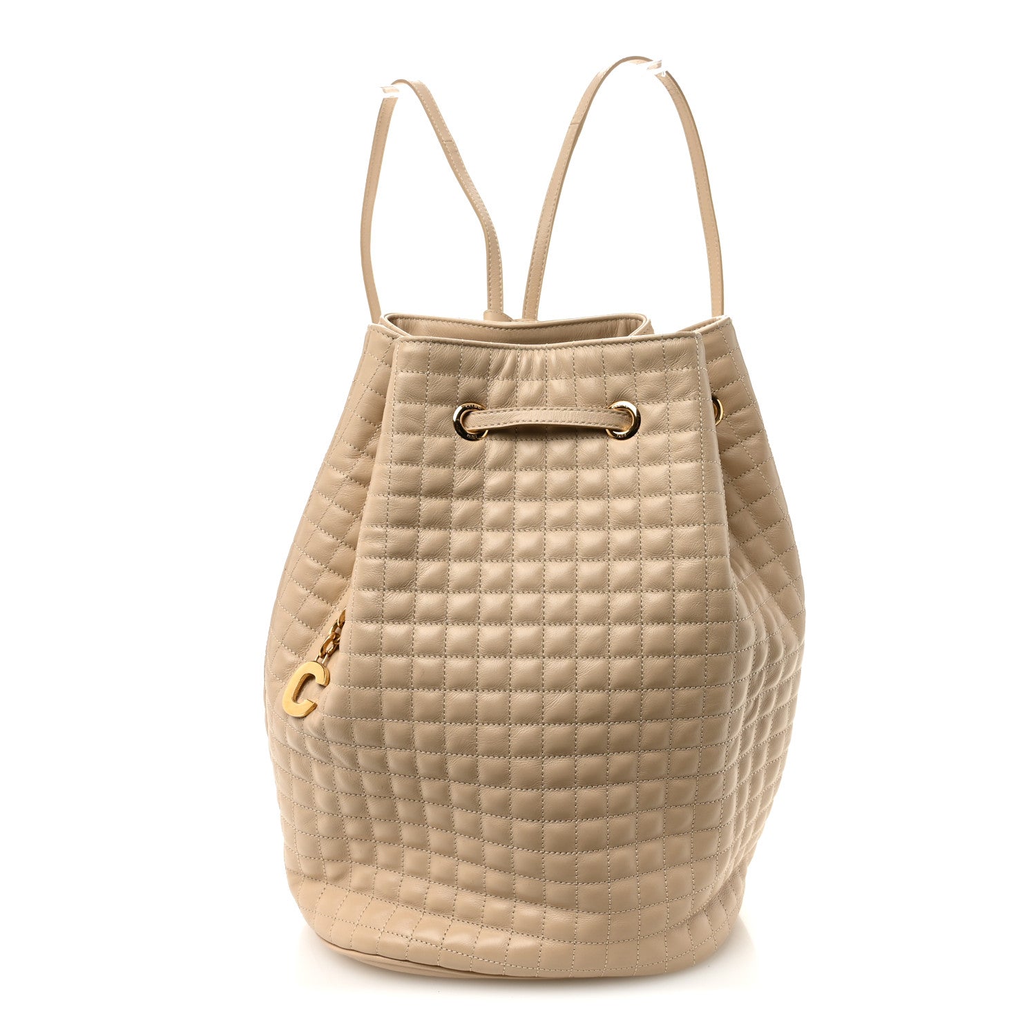 Calfskin Quilted Small C Backpack Nude