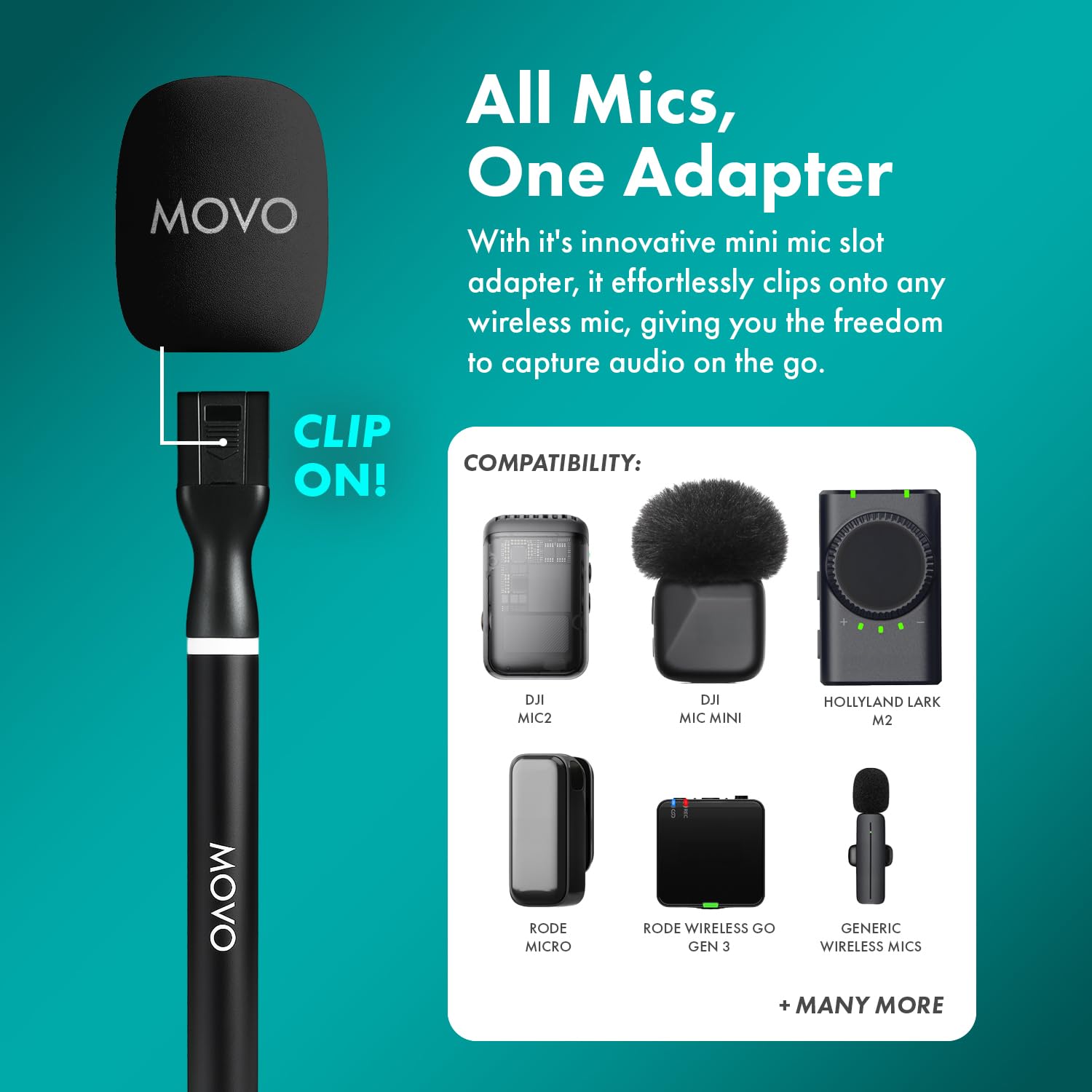 Movo NanoMic-C USB-C Wireless Mic with Mic Handle