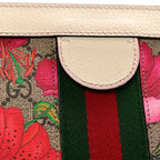 GG Supreme Monogram Flora Web Small Ophidia Chain Shoulder Bag White