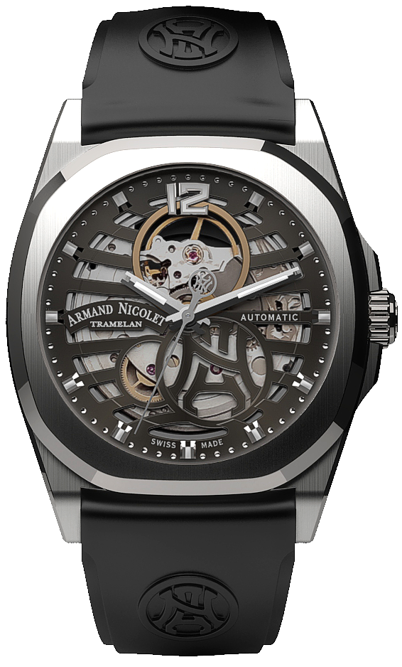 Armand Nicolet Men's Watch J09 Skeleton 41mm Grey Black