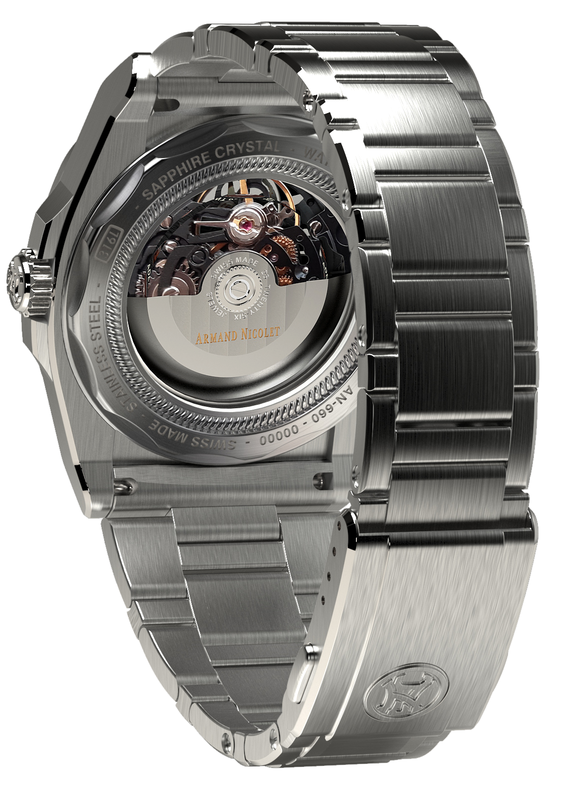 Armand Nicolet Men's Watch J09 Skeleton 41mm Grey