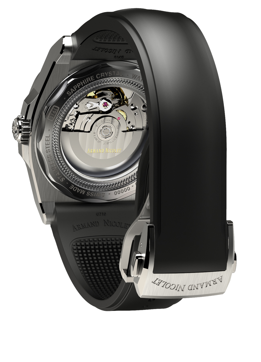 Armand Nicolet Men's Watch J09 Skeleton 41mm Grey Black