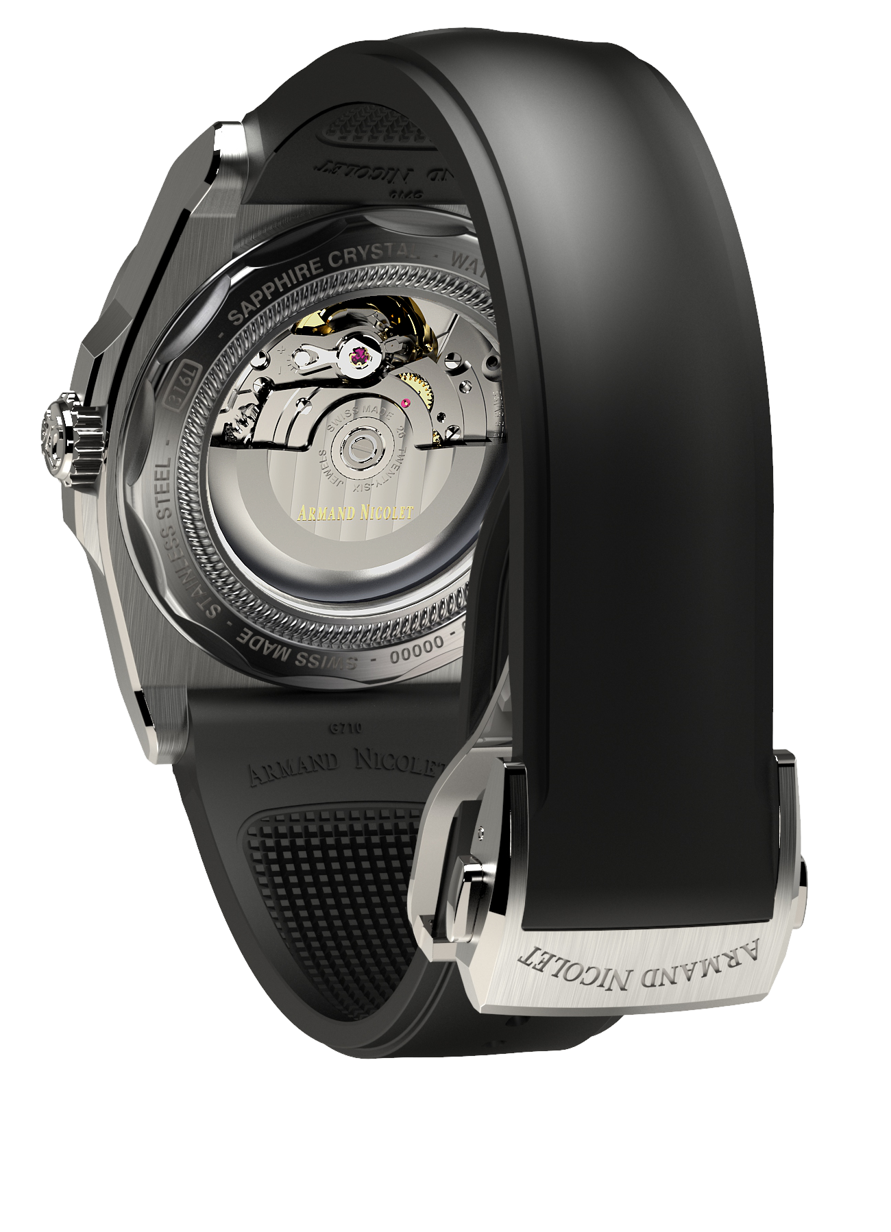 Armand Nicolet Men's Watch J09 Skeleton 41mm Grey Black