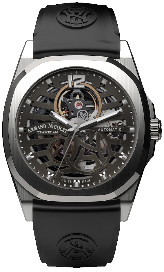 Armand Nicolet Men's Watch J09 Skeleton 41mm Grey Black