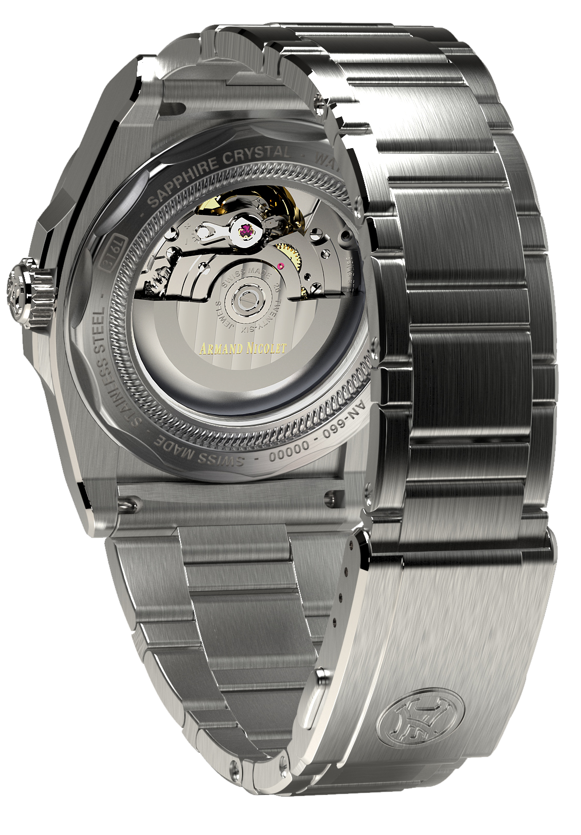 Armand Nicolet Men's Watch J09 Skeleton 41mm Grey