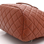 Lambskin Quilted Small Urban Spirit Backpack Brown