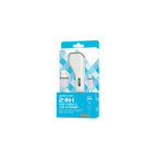 Reiko Micro Usb Car Charger With Data Usb Cable In White