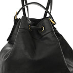 Caviar Quilted Drawstring Backpack Black