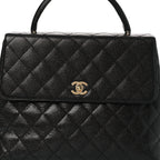 Caviar Quilted Jumbo Kelly Flap Black