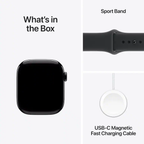 Apple Watch Series 11 42mm Cell Jet Black Case w Black Sport Band S/M MF834LW/A