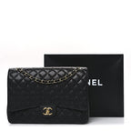 Caviar Quilted Maxi Double Flap Black