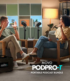 Movo PodPro-T Portable Podcasting Bundle for 2 for Smartphones and Computers
