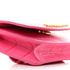 Calfskin Crocodile Embossed La Ceinture Bello Double Tour Belt Bag Pink