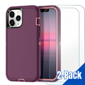 Entronix Bundle Compatible with iPhone 15 Pro Max - Heavy Duty Case & 2 Screen Protectors