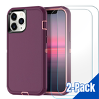 Entronix Bundle Compatible with iPhone 15 Pro Max - Heavy Duty Case & 2 Screen Protectors