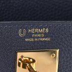 Togo Horseshoe Au Galop Kelly Retourne 28 Bleu Nuit Rouge H Fauve