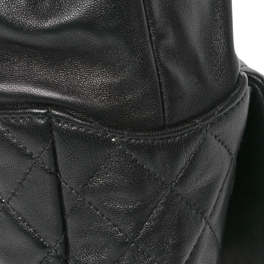 Lambskin Quilted Large In Seoul Backpack Black