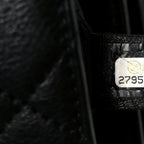 Calfskin Quilted Small Gold Top Handle Flap Black