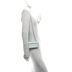 Grained Calfskin Extra Pocket Mini Pouch Minty Breeze