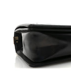 Iridescent Glazed Calfskin Quilted New Medium Boy Flap Black