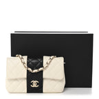 Lambskin Quilted Mini Rectangular Flap White Black