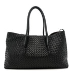 Calfskin Intrecciato Pinacoteca Reversible Tote Black Fondant