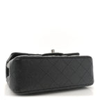 Iridescent Caviar Quilted Mini Rectangular Flap Black